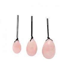 [3660341681831] Coffret oeufs de yoni en quartz rose assortiment de 3