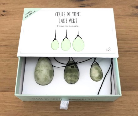[3660341704172] Coffret oeufs de yoni en jade vert